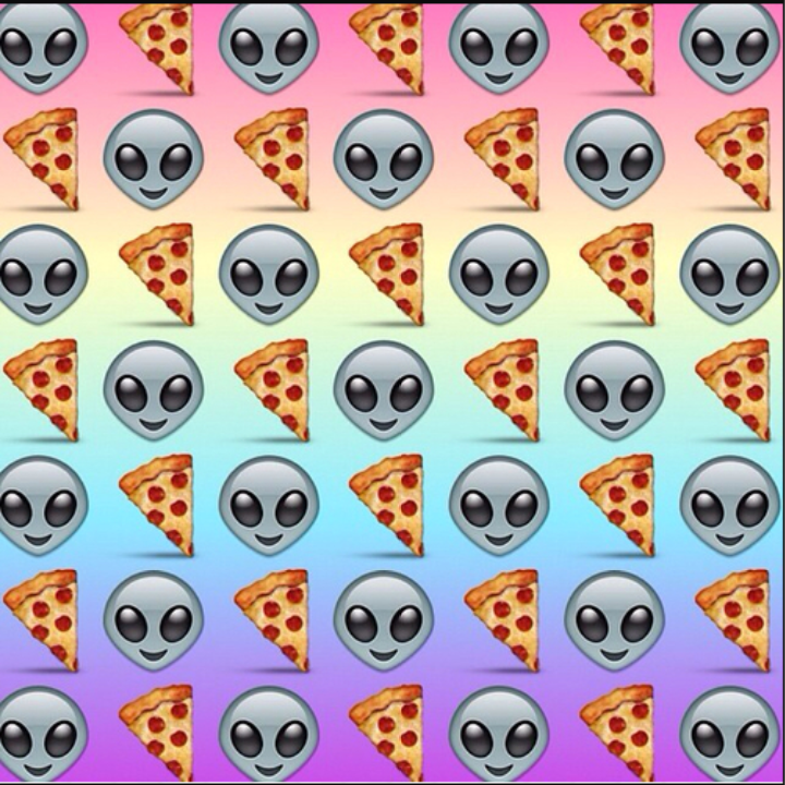aliens pizza emoji emojis wallpaper lockscreen - 1024 x 1024 png 2347kB